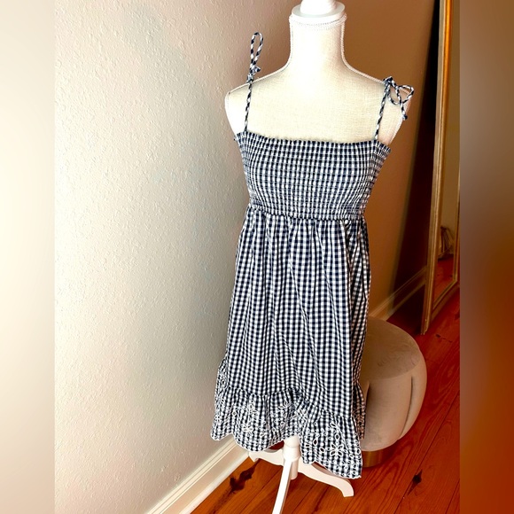 Tory Burch tie shoulder dress with embellishments at bottom. - Picture 7 of 7